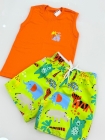 Conjunto Laranja Animais Regata