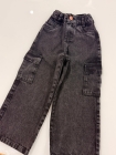 Cal&ccedil;a Cargo Jeans Infantil Preta