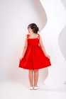 Vestido Botões Vermelho Bordado
