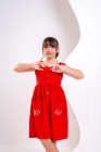 Vestido Botões Vermelho Bordado