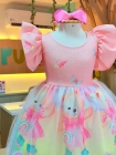 Vestido Encanto Rosa Ursinha Patins