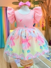 Vestido Encanto Rosa Ursinha Patins