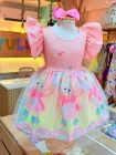 Vestido Encanto Rosa Ursinha Patins