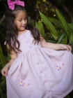 Vestido Bot&otilde;es Rosa Seco Bordaado