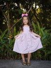 Vestido Bot&otilde;es Rosa Seco Bordaado