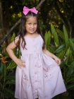 Vestido Bot&otilde;es Rosa Seco Bordaado