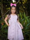 Vestido Bot&otilde;es Rosa Seco Bordaado
