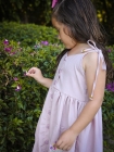 Vestido Bot&otilde;es Rosa Seco Bordaado