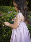 Vestido Bot&otilde;es Rosa Seco Bordaado
