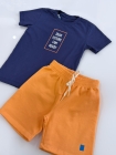  Conjunto Azul Marinho com Laranja Premium)