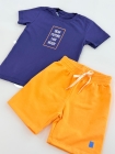  Conjunto Azul Marinho com Laranja Premium)